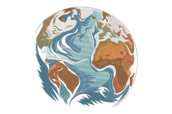 Abstract Earth Globe Embroidery Review
