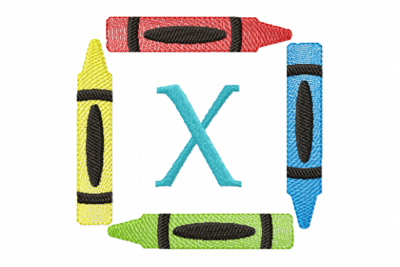 Crayons Frame Monogram Letter X Review for Apparel Projects