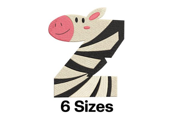 Funny Zebra Alphabet Letter Z Embroidery Review