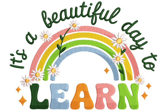 Rainbow School Quote Embroidery Design Review