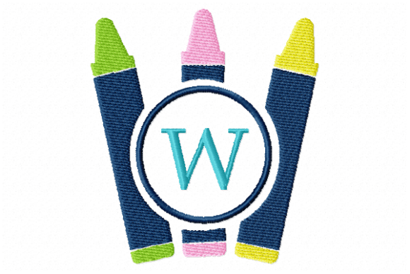 Review: Crayons Frame Monogram Letter W for Embroidery Lovers
