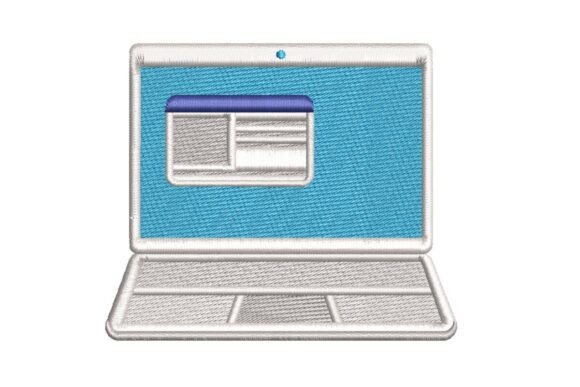 Stylized Laptop Computer Embroidery Design Review