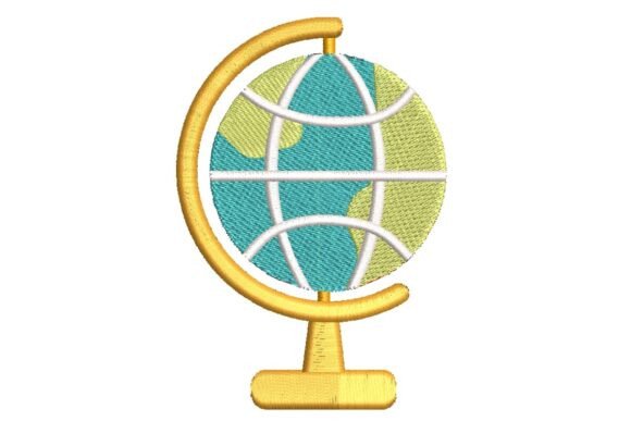 Stylized World Globe: A Versatile Embroidery Design for Boutique Apparel